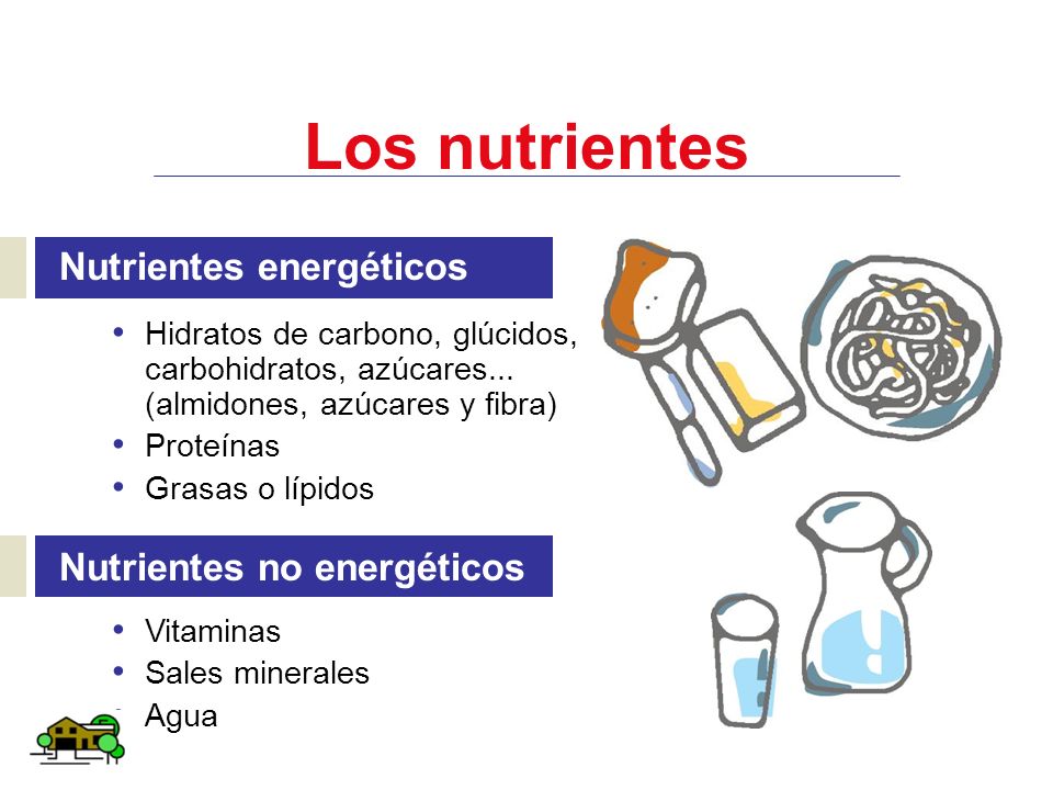Los nutrientes Nutrientes energéticos Nutrientes no energéticos