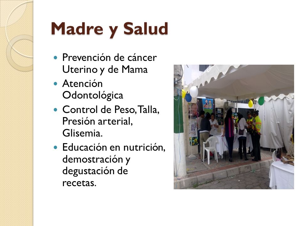 Madre y Salud Prevención de cáncer Uterino y de Mama