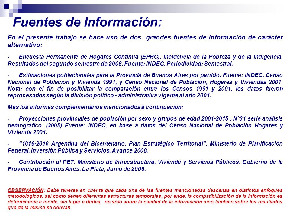 Fuentes de Información: