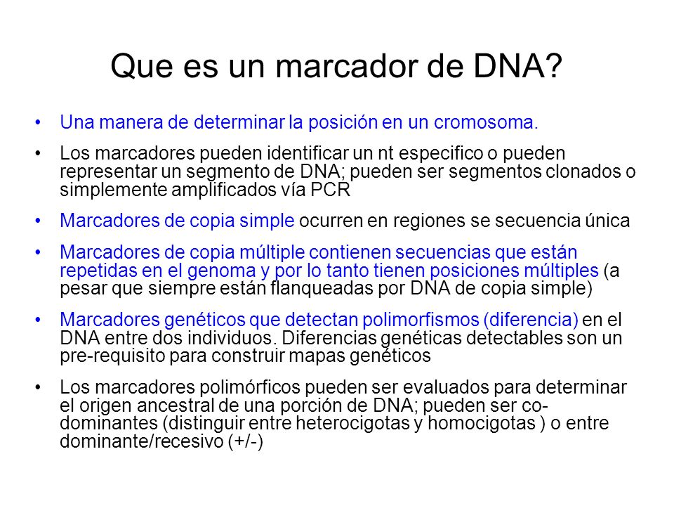 Que es un marcador de DNA