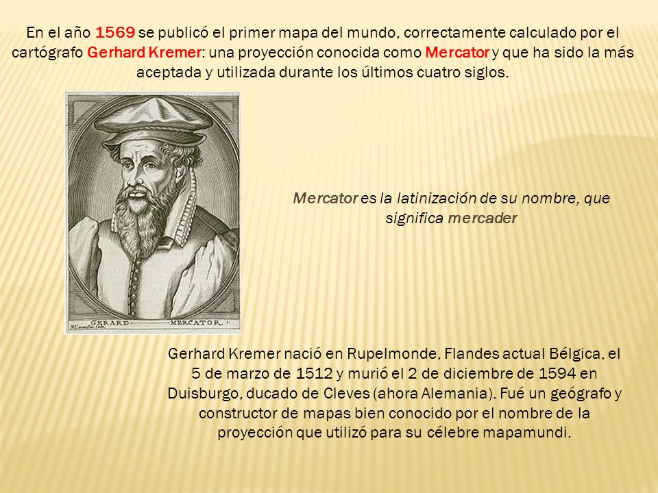 Mercator es la latinización de su nombre, que significa mercader