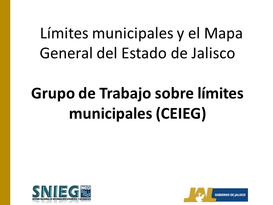 Límites municipales y el Mapa General del Estado de Jalisco