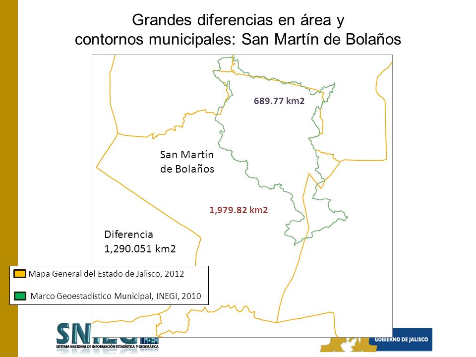 Grandes diferencias en área y contornos municipales: San Martín de Bolaños