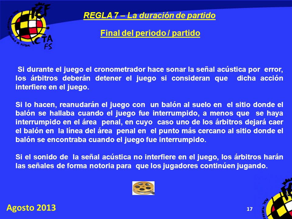 REGLA 7 – La duración de partido Final del periodo / partido