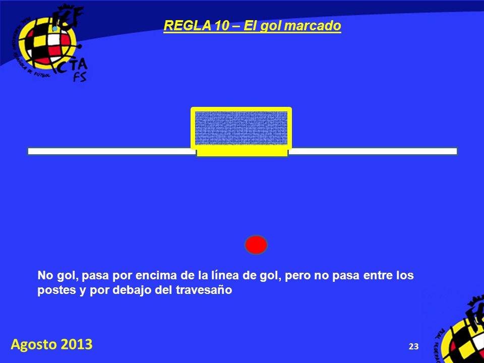 Agosto 2013 REGLA 10 – El gol marcado