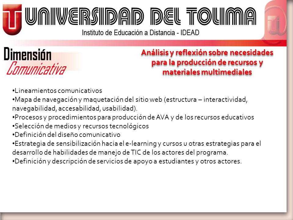 Análisis y reflexión sobre necesidades para la producción de recursos y materiales multimediales