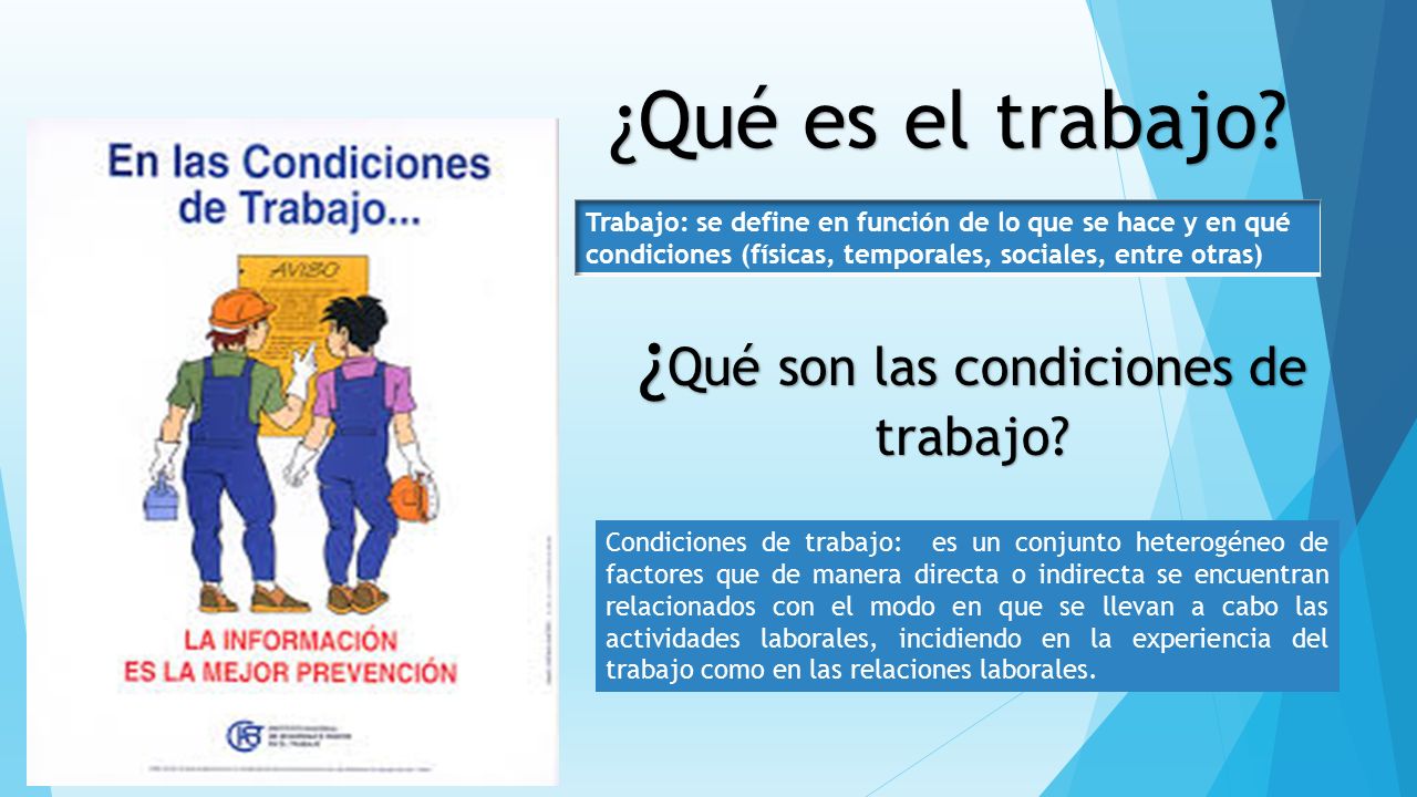 Factores del contexto del trabajador: condiciones de trabajo y cultura -  ppt descargar