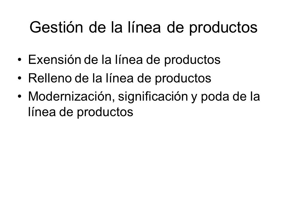 Gestión de la línea de productos