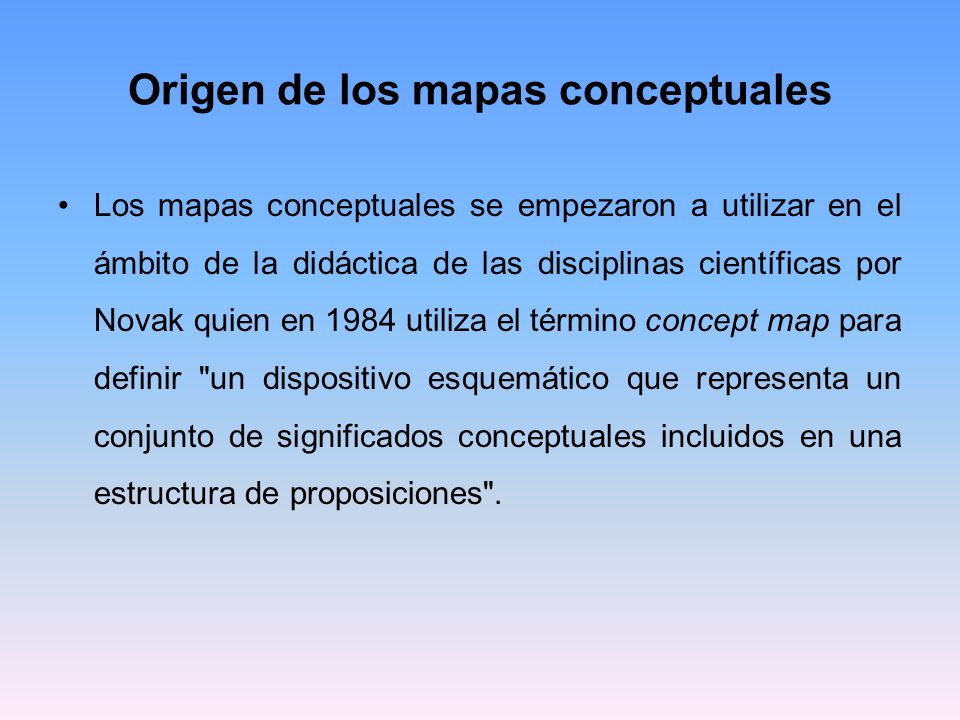 Origen de los mapas conceptuales