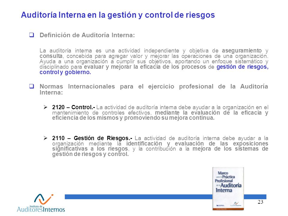 Auditoría Interna en la gestión y control de riesgos
