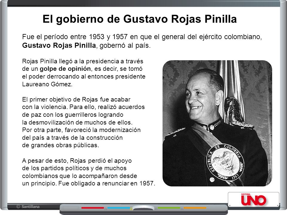 El gobierno de Gustavo Rojas Pinilla