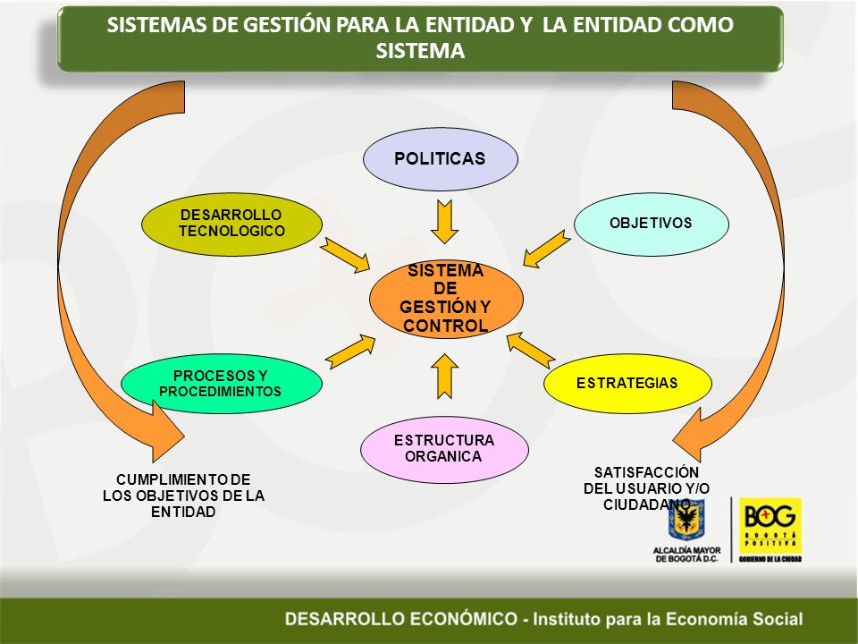 SISTEMAS DE GESTIÓN PARA LA ENTIDAD Y LA ENTIDAD COMO SISTEMA