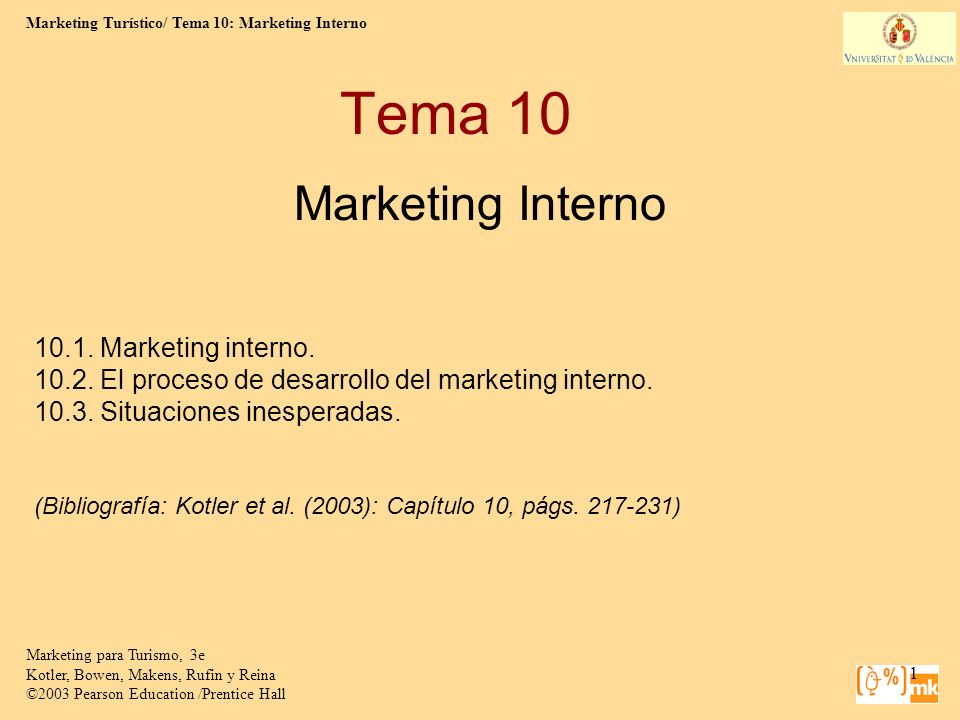 Tema 10 Marketing Interno Marketing interno.