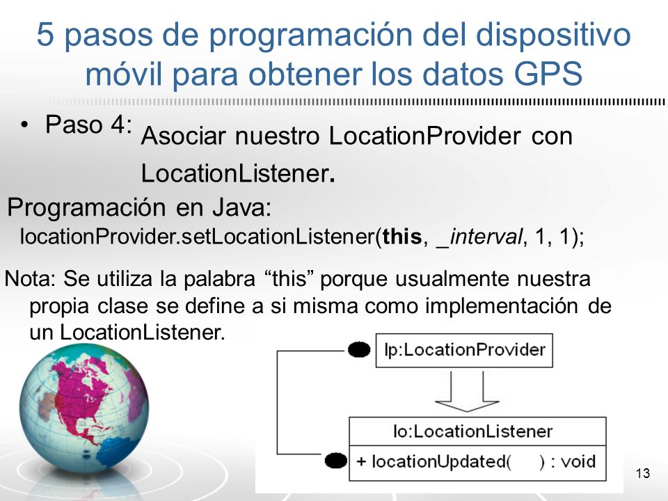 5 pasos de programación del dispositivo móvil para obtener los datos GPS
