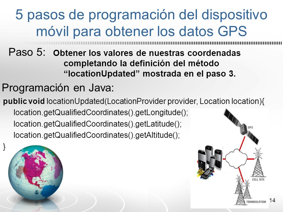 5 pasos de programación del dispositivo móvil para obtener los datos GPS