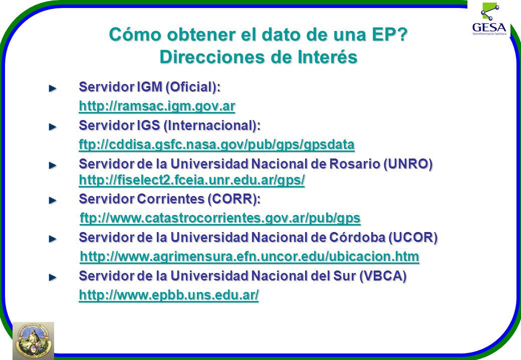 Cómo obtener el dato de una EP Direcciones de Interés