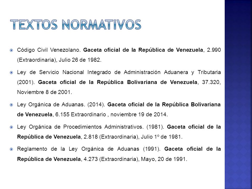 Textos normativos Código Civil Venezolano. Gaceta oficial de la República de Venezuela, (Extraordinaria), Julio 26 de