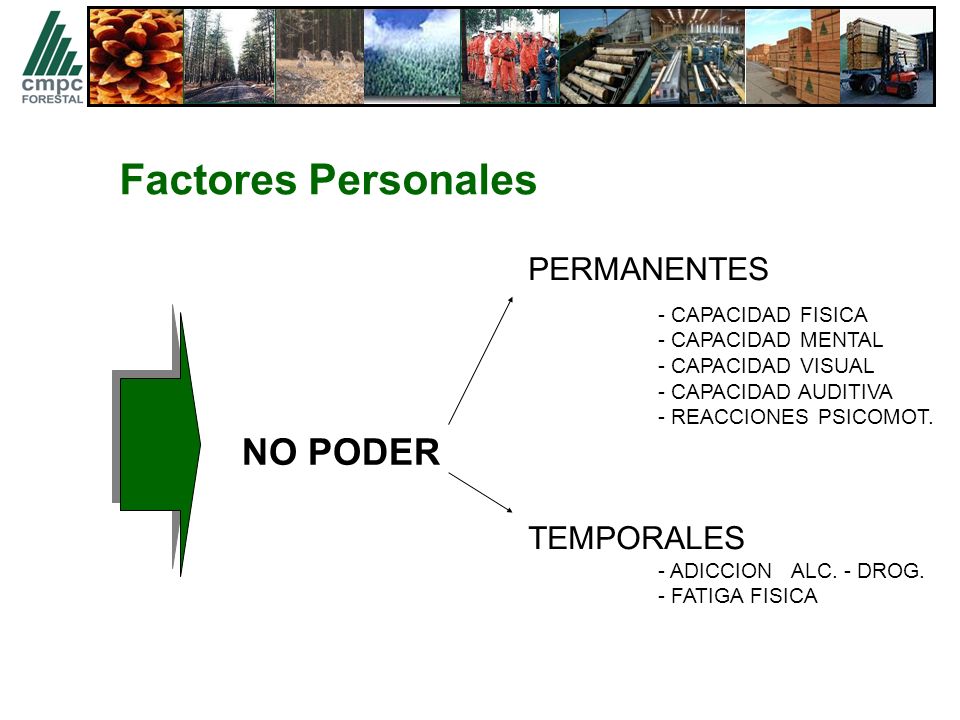 Factores Personales NO PODER PERMANENTES TEMPORALES - CAPACIDAD FISICA