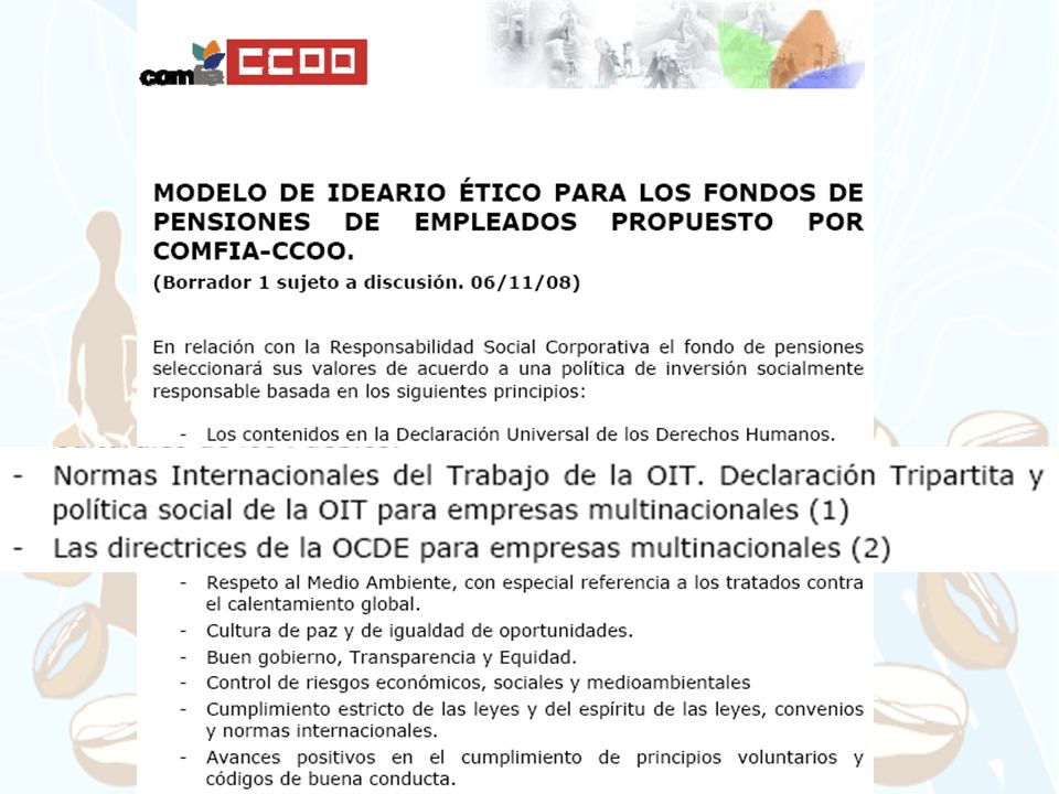 INSERTAR IDEARIO EN EL DOCUMENTO DE POLÍTICA DE INVERSIONES (EJEMPLO CAJASOL)