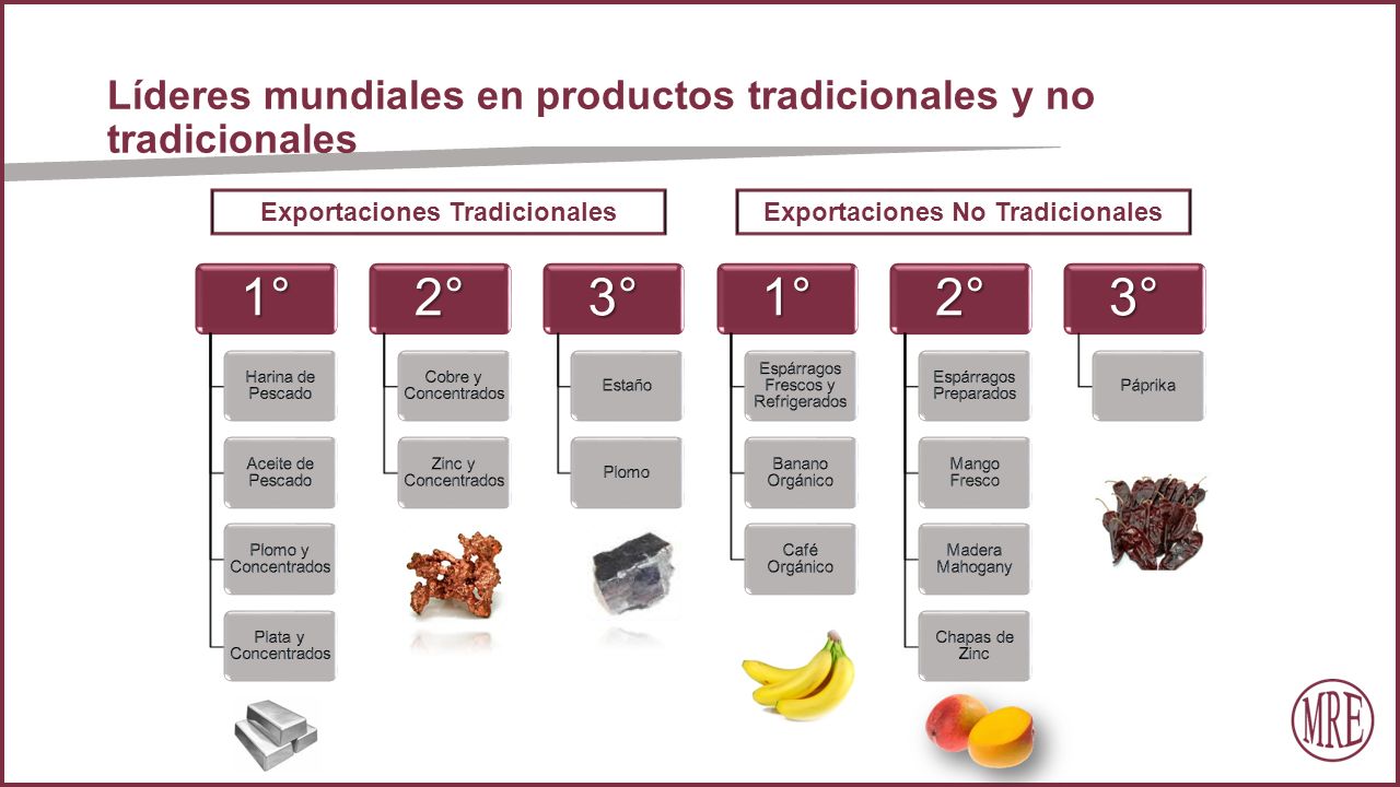 Líderes mundiales en productos tradicionales y no tradicionales