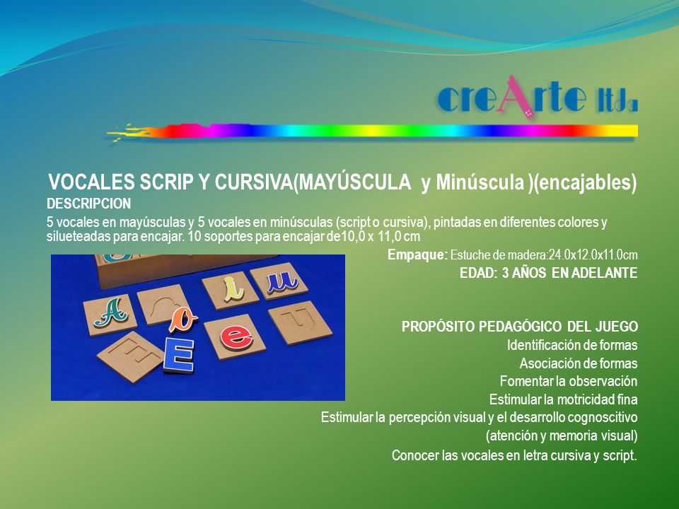VOCALES SCRIP Y CURSIVA(MAYÚSCULA y Minúscula )(encajables)