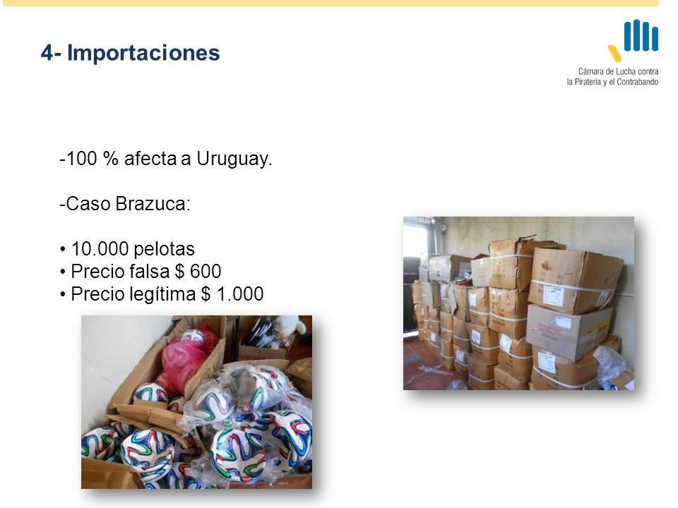 4- Importaciones 100 % afecta a Uruguay. Caso Brazuca: pelotas