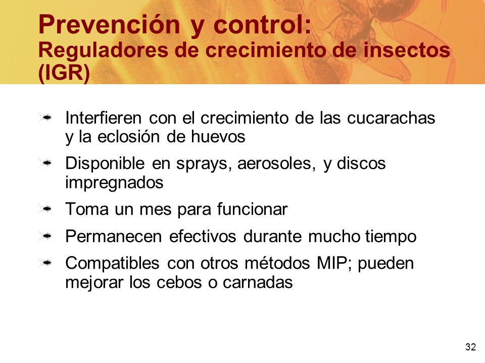Prevención y control: Reguladores de crecimiento de insectos (IGR)