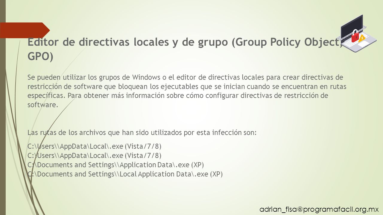 Editor de directivas locales y de grupo (Group Policy Object, GPO)