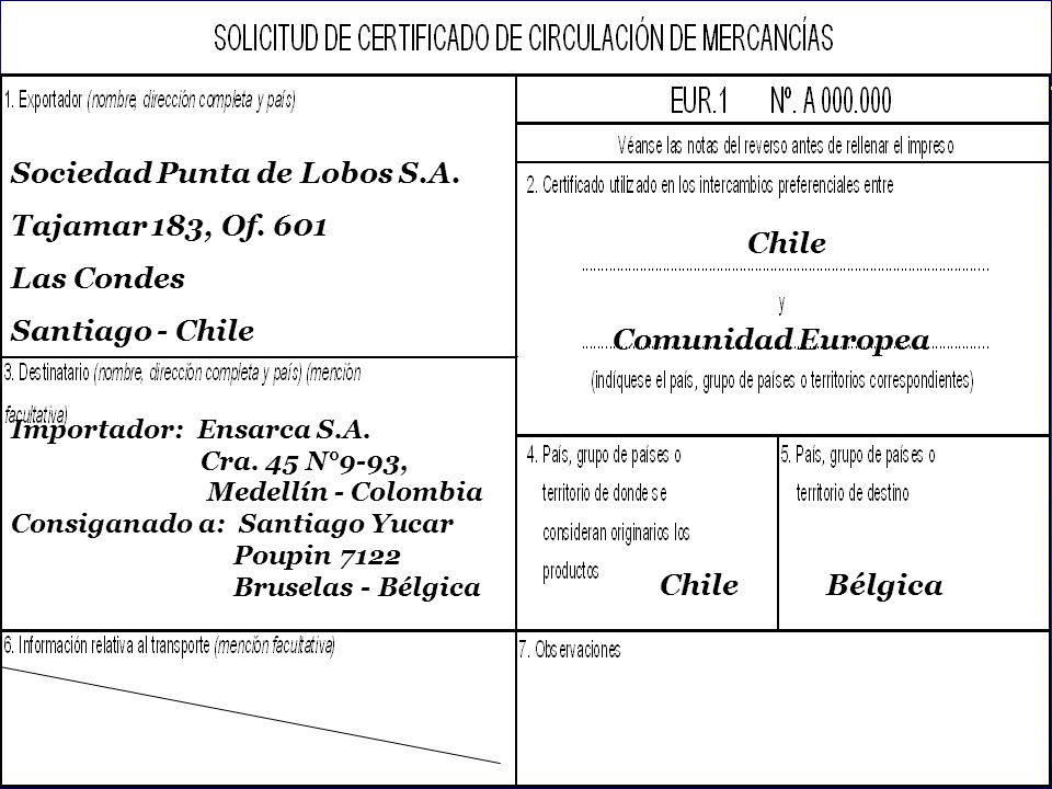 Sociedad Punta de Lobos S.A. Tajamar 183, Of. 601 Las Condes