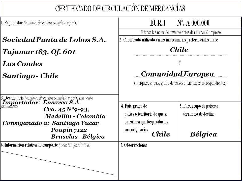 Sociedad Punta de Lobos S.A. Tajamar 183, Of. 601 Las Condes