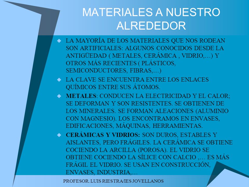 MATERIALES A NUESTRO ALREDEDOR