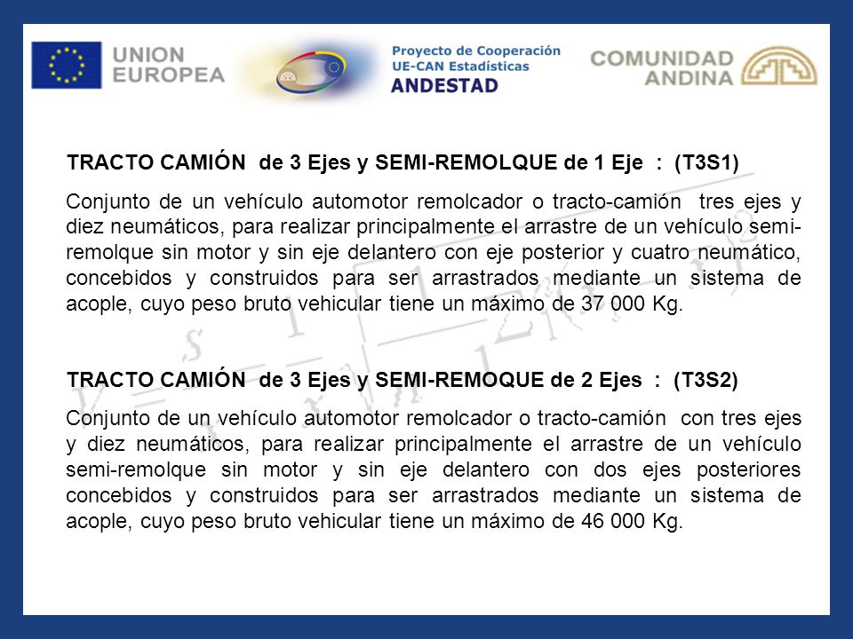 TRACTO CAMIÓN de 3 Ejes y SEMI-REMOLQUE de 1 Eje : (T3S1)
