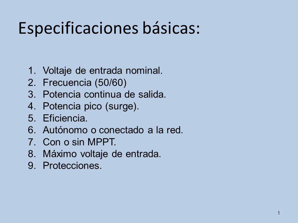 Tipos de Inversores por su salida: