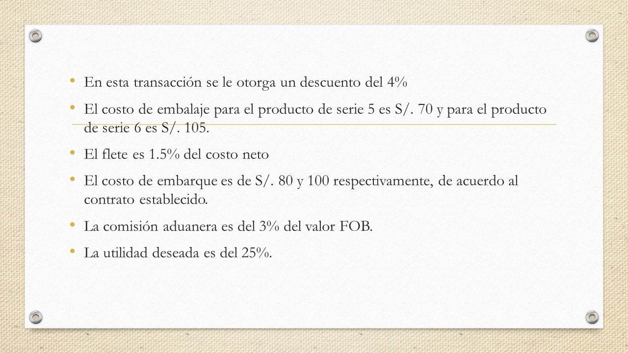 En esta transacción se le otorga un descuento del 4%