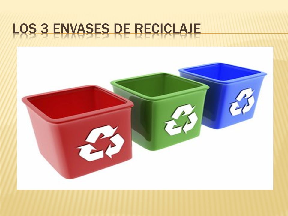 los 3 envases de Reciclaje