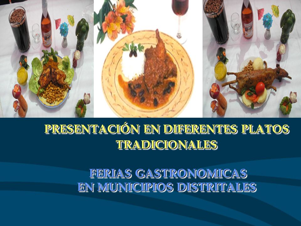 PRESENTACIÓN EN DIFERENTES PLATOS TRADICIONALES FERIAS GASTRONOMICAS EN MUNICIPIOS DISTRITALES