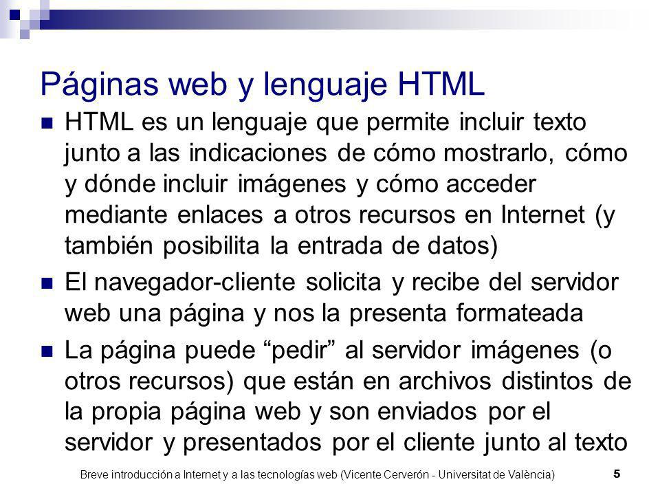 Páginas web y lenguaje HTML