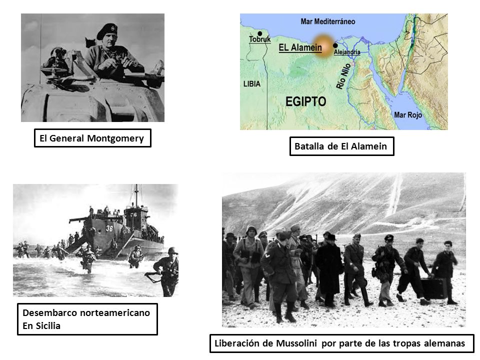 El General Montgomery Batalla de El Alamein. Desembarco norteamericano.