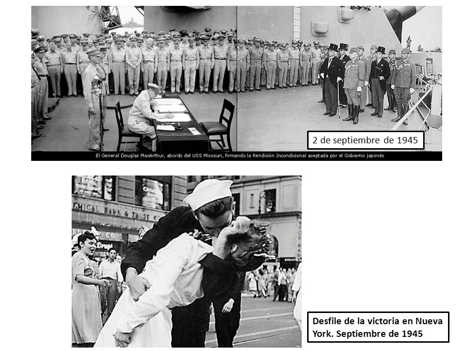 2 de septiembre de 1945 Desfile de la victoria en Nueva York. Septiembre de 1945