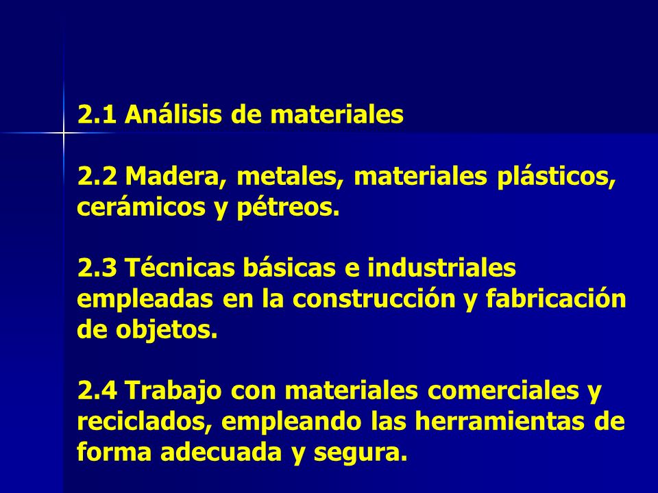 2. 1 Análisis de materiales 2