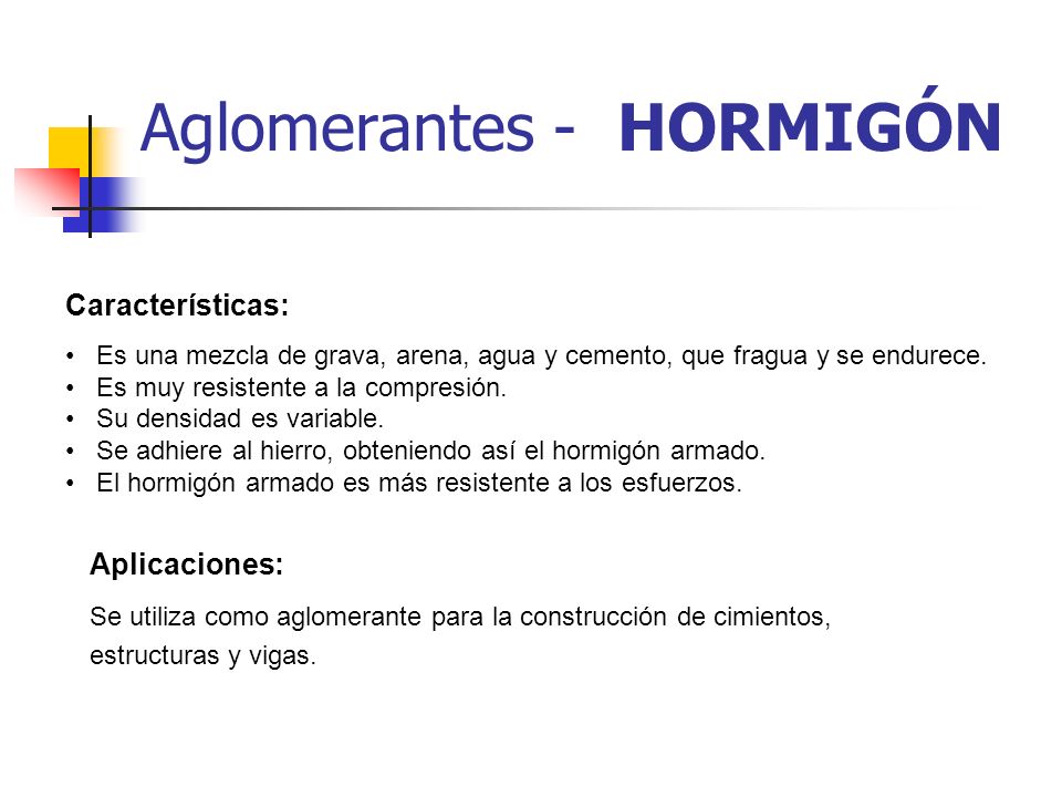 Aglomerantes - HORMIGÓN