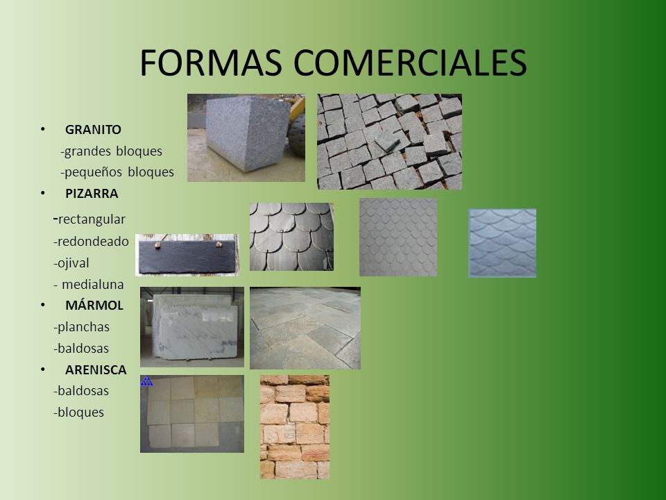 FORMAS COMERCIALES -rectangular GRANITO -grandes bloques