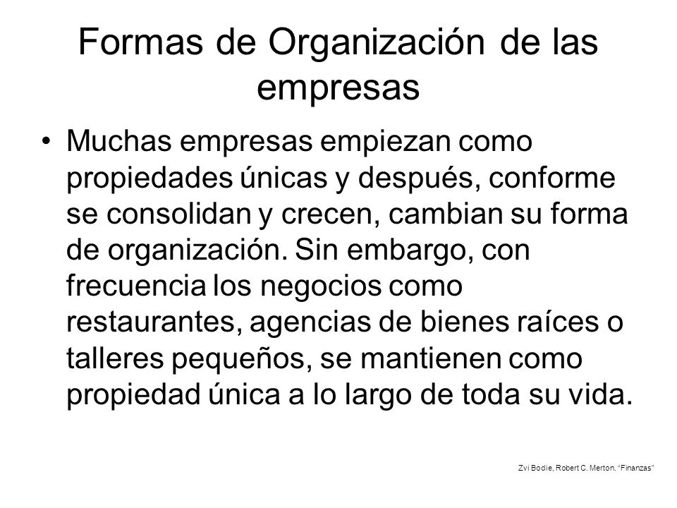 Formas de Organización de las empresas