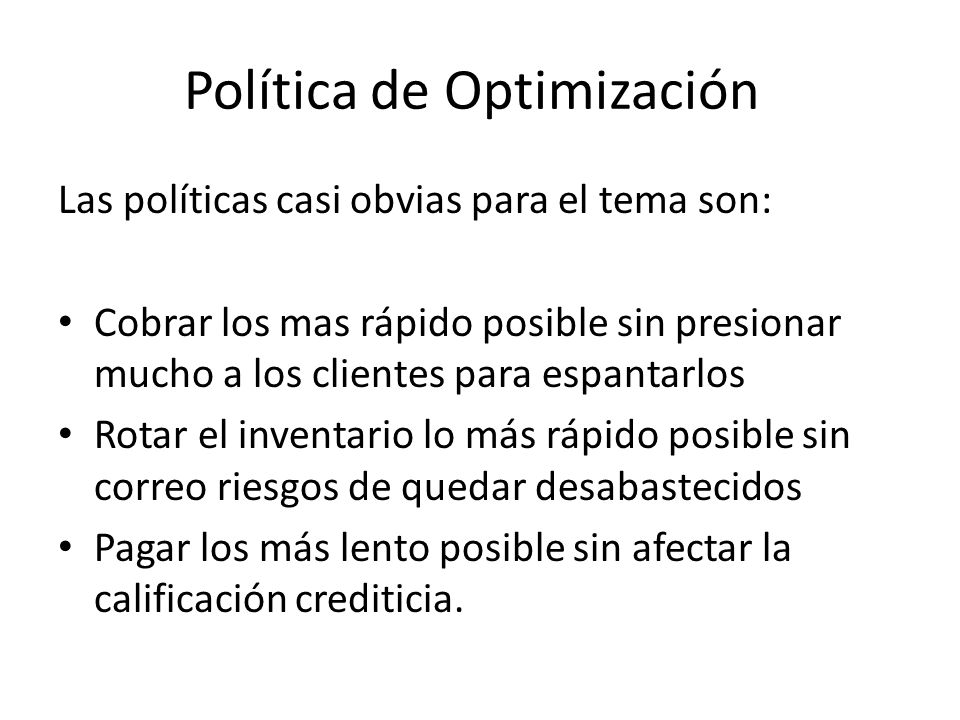 Política de Optimización
