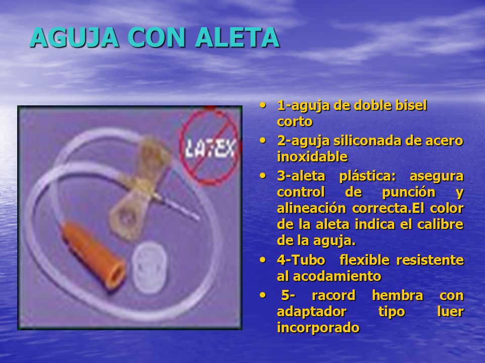 AGUJA CON ALETA 1-aguja de doble bisel corto
