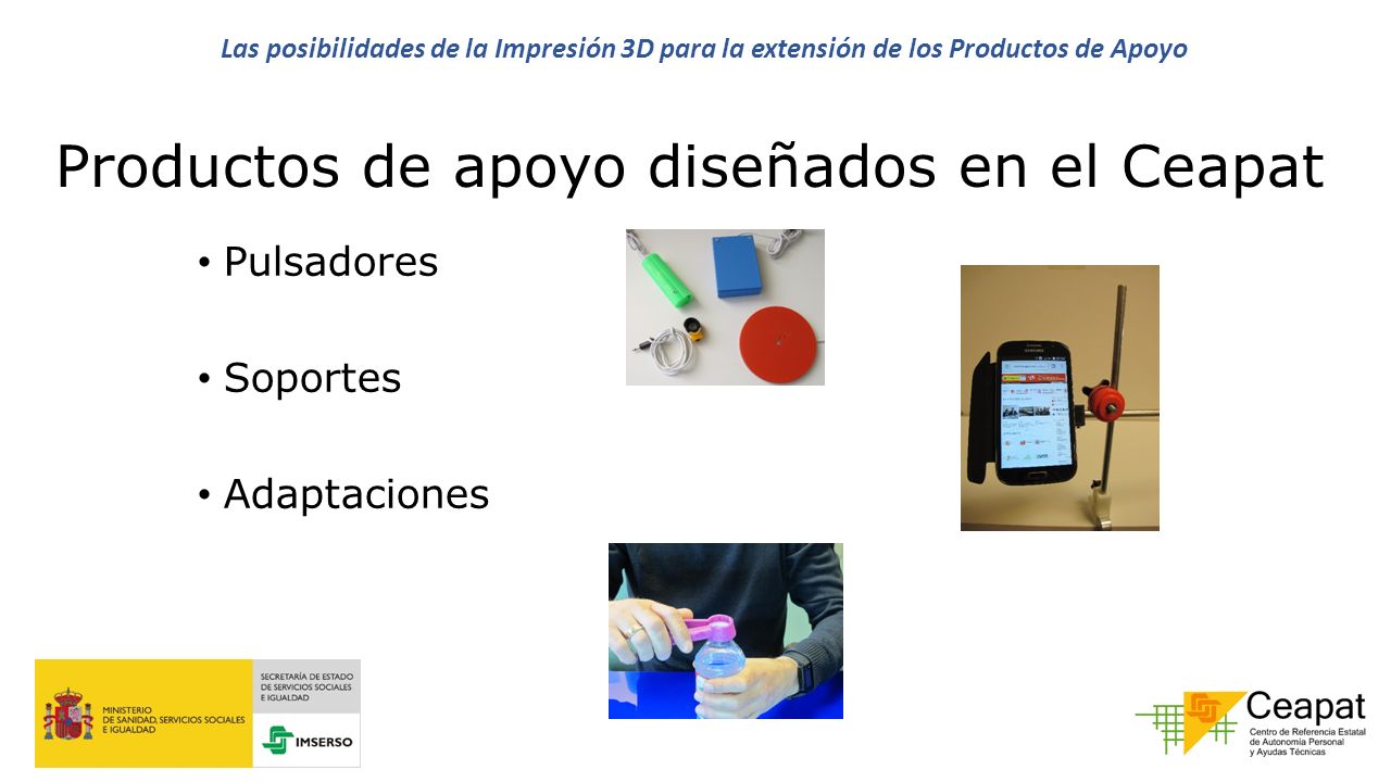 Productos de apoyo diseñados en el Ceapat