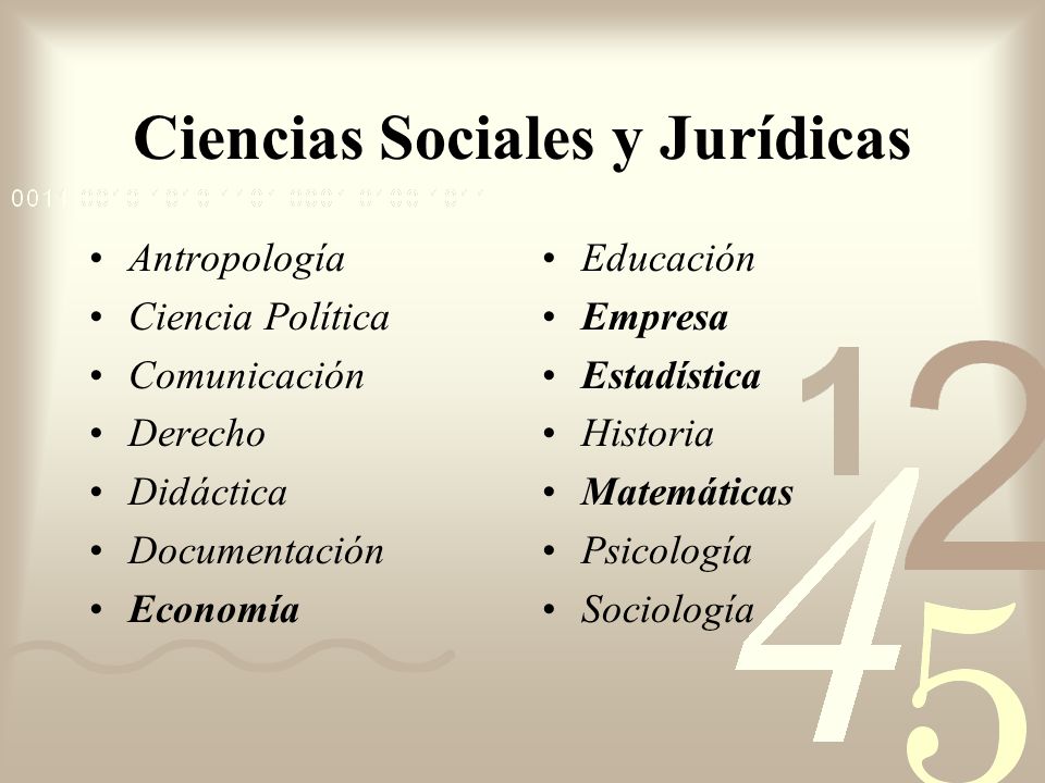 Ciencias Sociales y Jurídicas