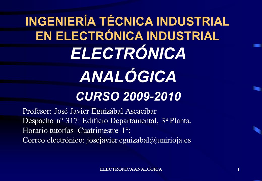 INGENIERÍA TÉCNICA INDUSTRIAL EN ELECTRÓNICA INDUSTRIAL