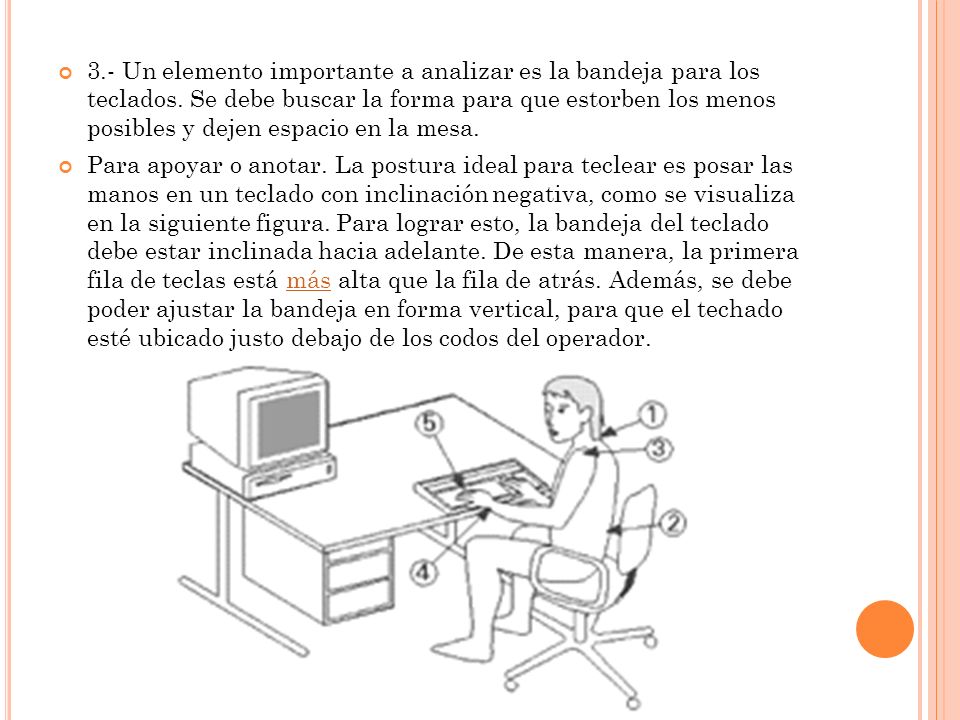3. - Un elemento importante a analizar es la bandeja para los teclados