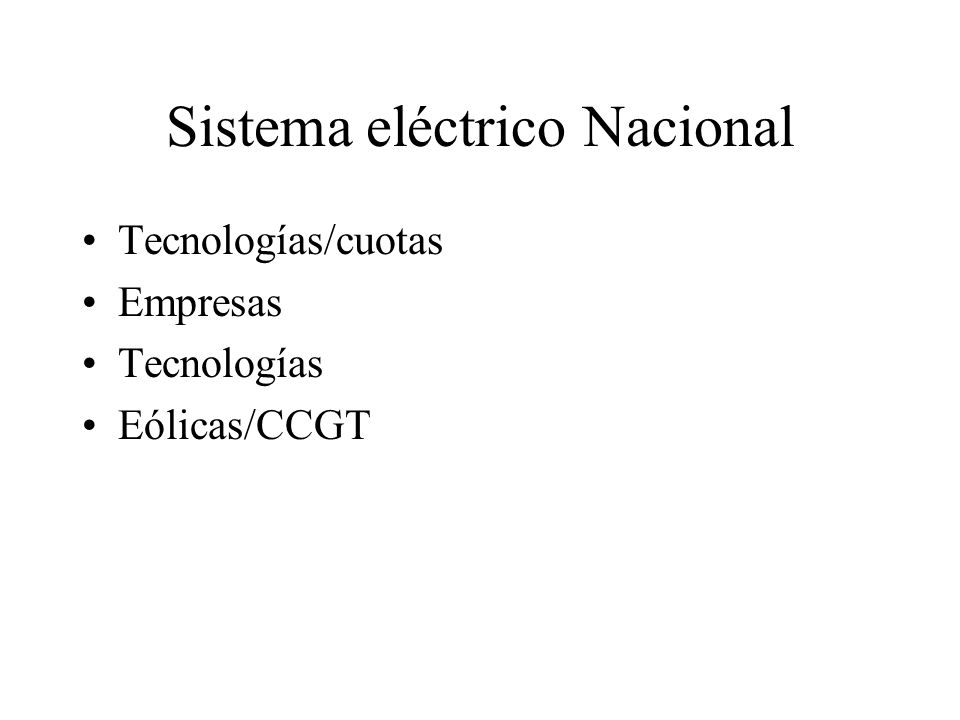 Sistema eléctrico Nacional